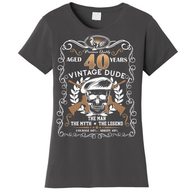 Vintage Dude Aged 40 Years Man Myth Legend 40th Birthday  Women's T-Shirt