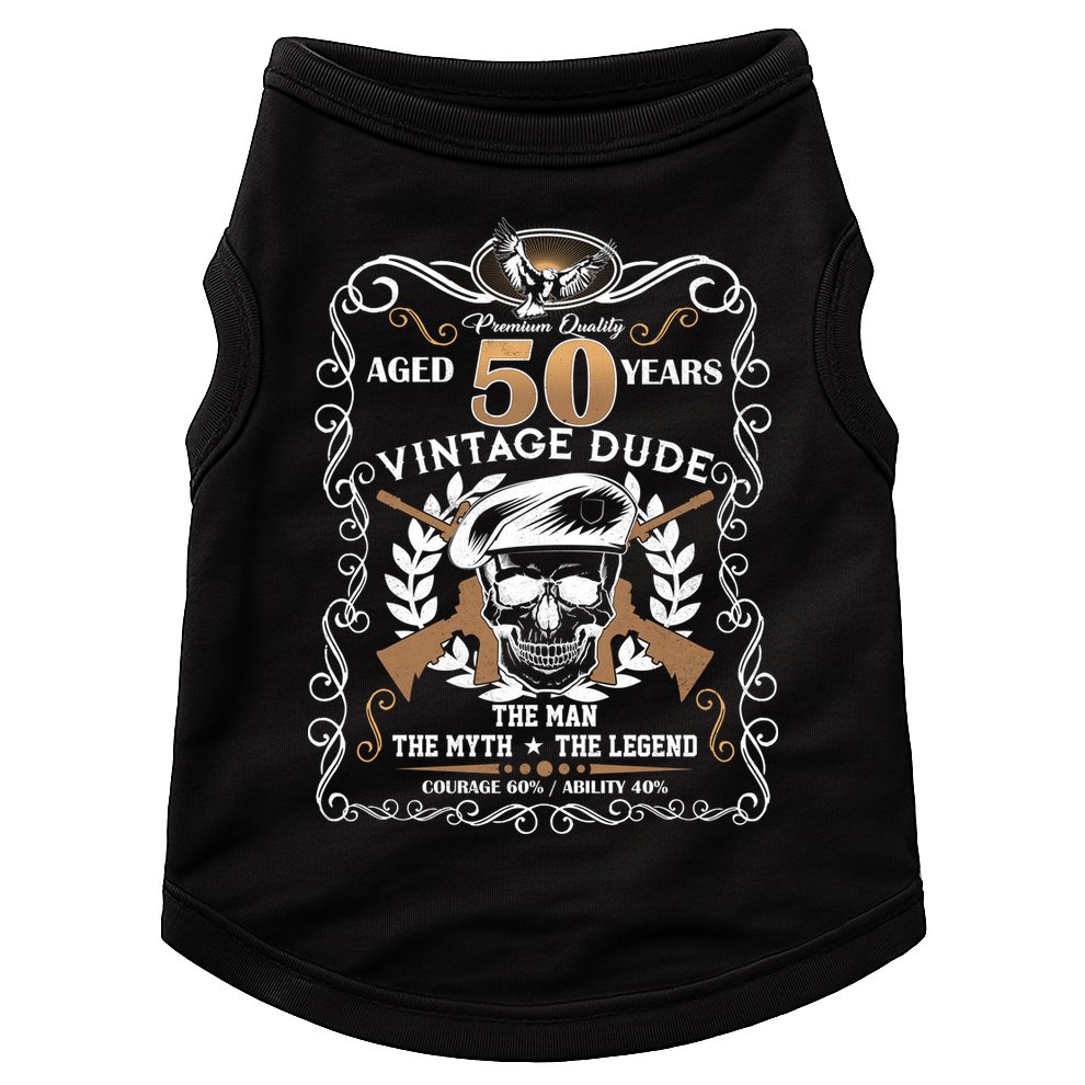 Vintage Dude Aged 50 Years Man Myth Legend 50th Birthday Doggie Tank