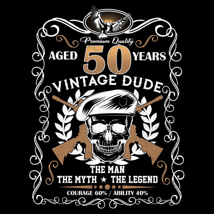 Vintage Dude Aged 50 Years Man Myth Legend 50th Birthday Doggie Tank