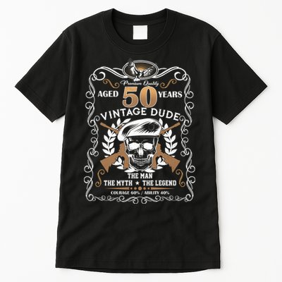 Vintage Dude Aged 50 Years Man Myth Legend 50th Birthday Tall T-Shirt