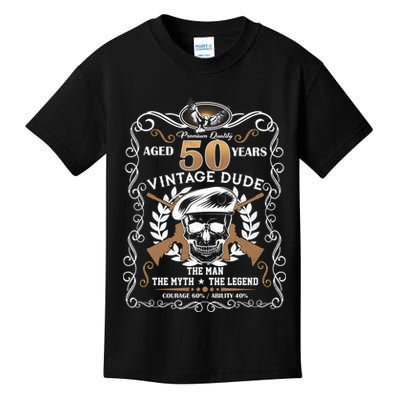 Vintage Dude Aged 50 Years Man Myth Legend 50th Birthday Kids T-Shirt