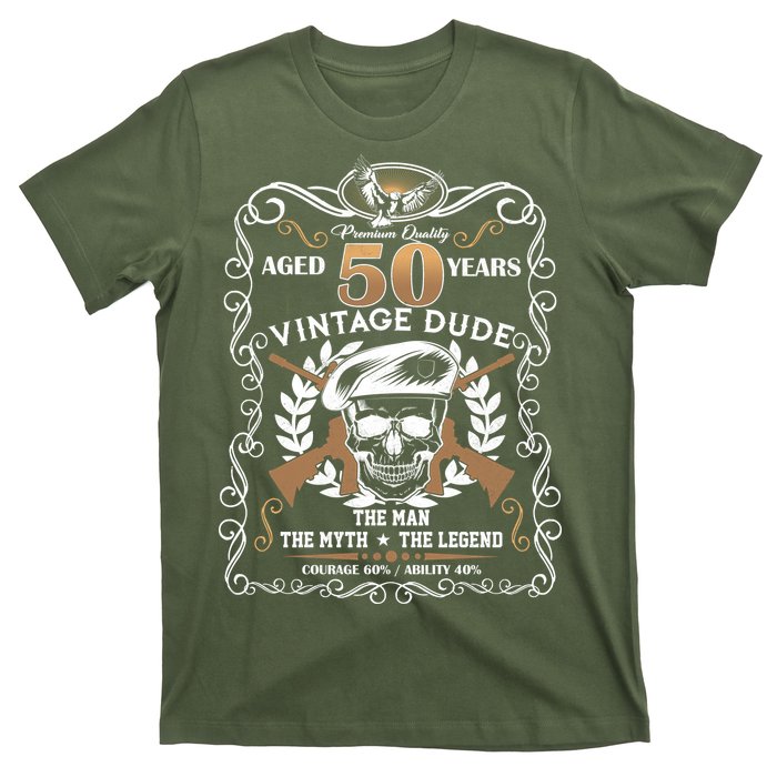 Vintage Dude Aged 50 Years Man Myth Legend 50th Birthday T-Shirt