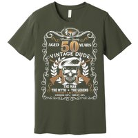 Vintage Dude Aged 50 Years Man Myth Legend 50th Birthday Premium T-Shirt