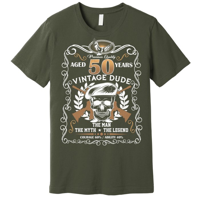 Vintage Dude Aged 50 Years Man Myth Legend 50th Birthday Premium T-Shirt