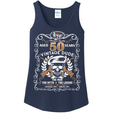 Vintage Dude Aged 50 Years Man Myth Legend 50th Birthday Ladies Essential Tank