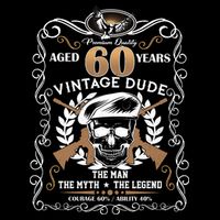 Vintage Dude Aged 60 Years Man Myth Legend 60th Birthday Backpack