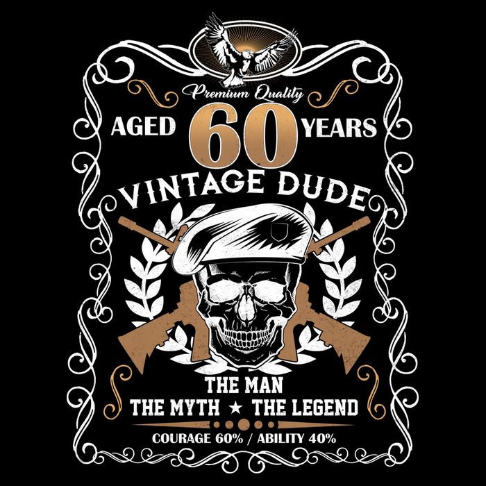 Vintage Dude Aged 60 Years Man Myth Legend 60th Birthday Backpack