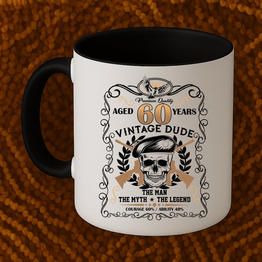 Vintage Dude Aged 60 Years Man Myth Legend 60th Birthday Mug