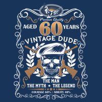 Vintage Dude Aged 60 Years Man Myth Legend 60th Birthday Doggie Tank