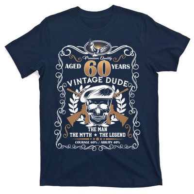 Vintage Dude Aged 60 Years Man Myth Legend 60th Birthday T-Shirt