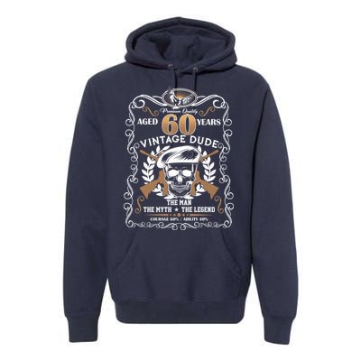 Vintage Dude Aged 60 Years Man Myth Legend 60th Birthday Premium Hoodie