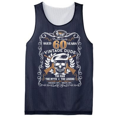 Vintage Dude Aged 60 Years Man Myth Legend 60th Birthday Mesh Reversible Basketball Jersey Tank