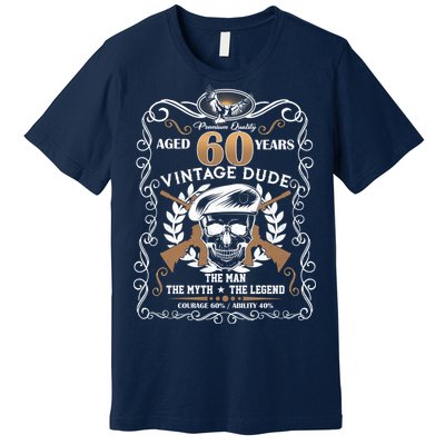 Vintage Dude Aged 60 Years Man Myth Legend 60th Birthday Premium T-Shirt