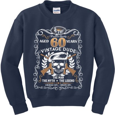 Vintage Dude Aged 60 Years Man Myth Legend 60th Birthday Kids Sweatshirt