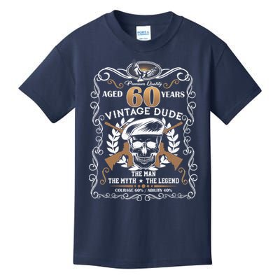 Vintage Dude Aged 60 Years Man Myth Legend 60th Birthday Kids T-Shirt