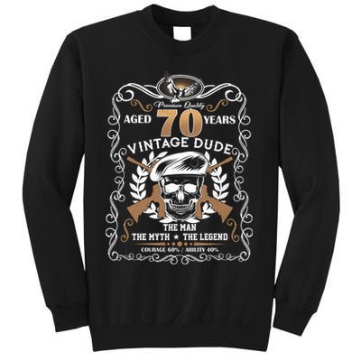 Vintage Dude Aged 70 Years Man Myth Legend 70th Birthday  Sweatshirt