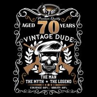 Vintage Dude Aged 70 Years Man Myth Legend 70th Birthday  Sweatshirt