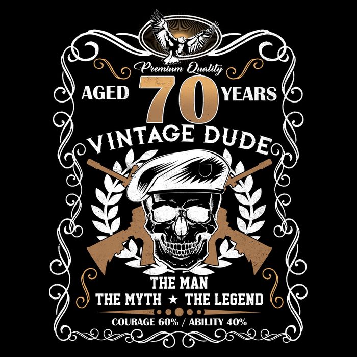 Vintage Dude Aged 70 Years Man Myth Legend 70th Birthday  Sweatshirt