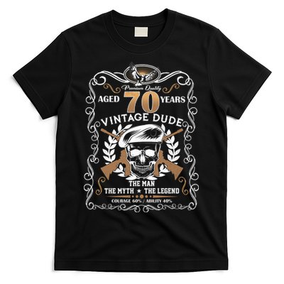Vintage Dude Aged 70 Years Man Myth Legend 70th Birthday  T-Shirt