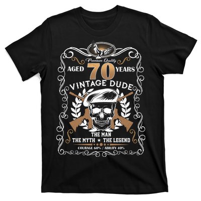 Vintage Dude Aged 70 Years Man Myth Legend 70th Birthday  T-Shirt