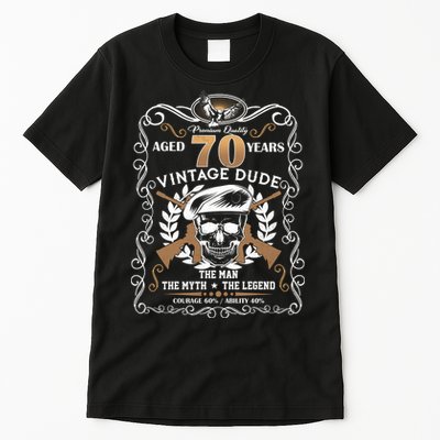Vintage Dude Aged 70 Years Man Myth Legend 70th Birthday  Tall T-Shirt