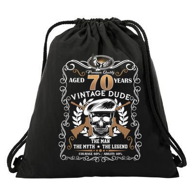 Vintage Dude Aged 70 Years Man Myth Legend 70th Birthday  Drawstring Bag