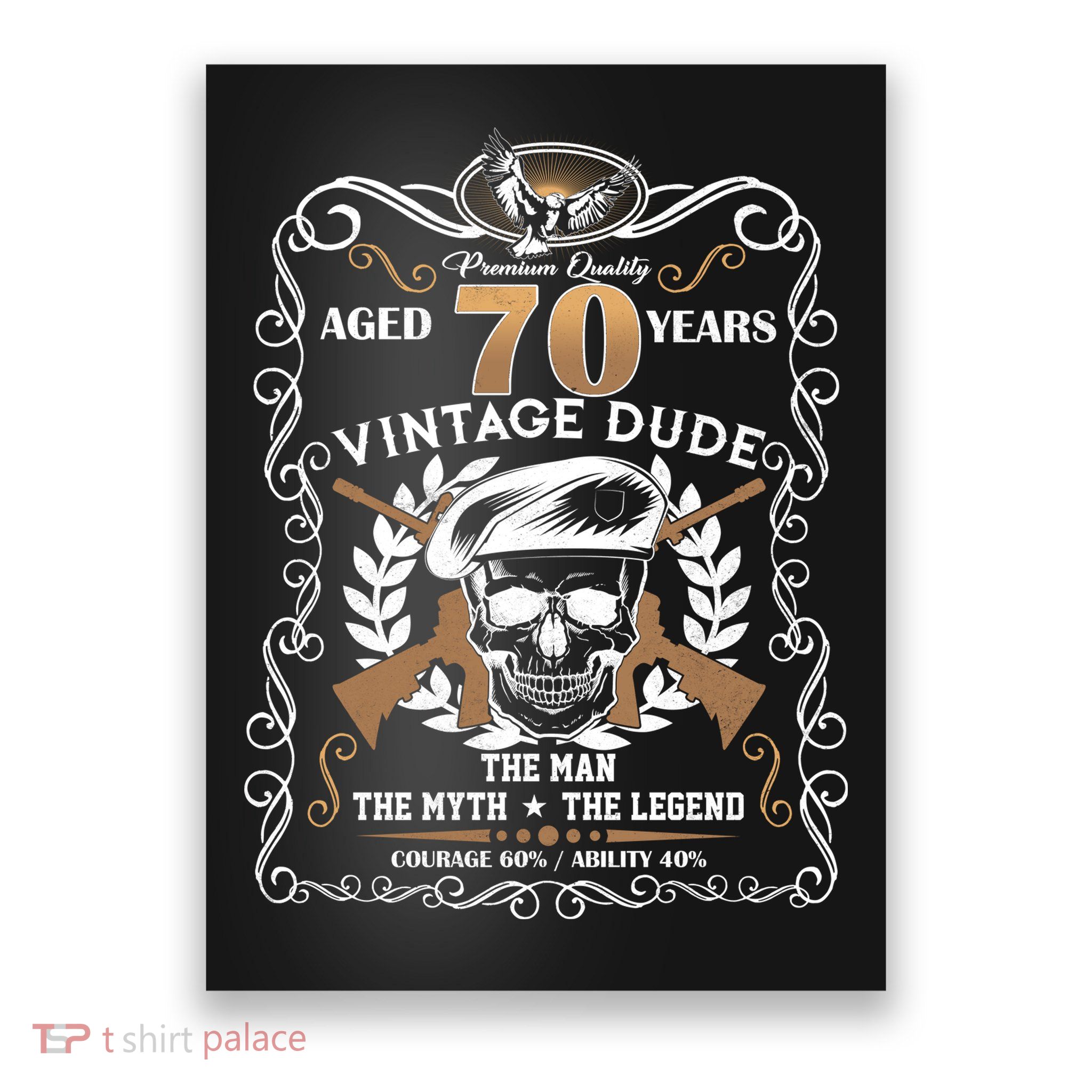 Vintage Dude Aged 70 Years Man Myth Legend 70th Birthday  Poster