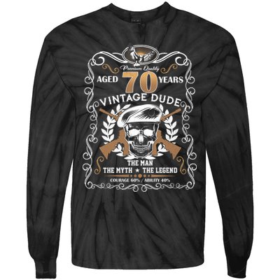 Vintage Dude Aged 70 Years Man Myth Legend 70th Birthday  Tie-Dye Long Sleeve Shirt