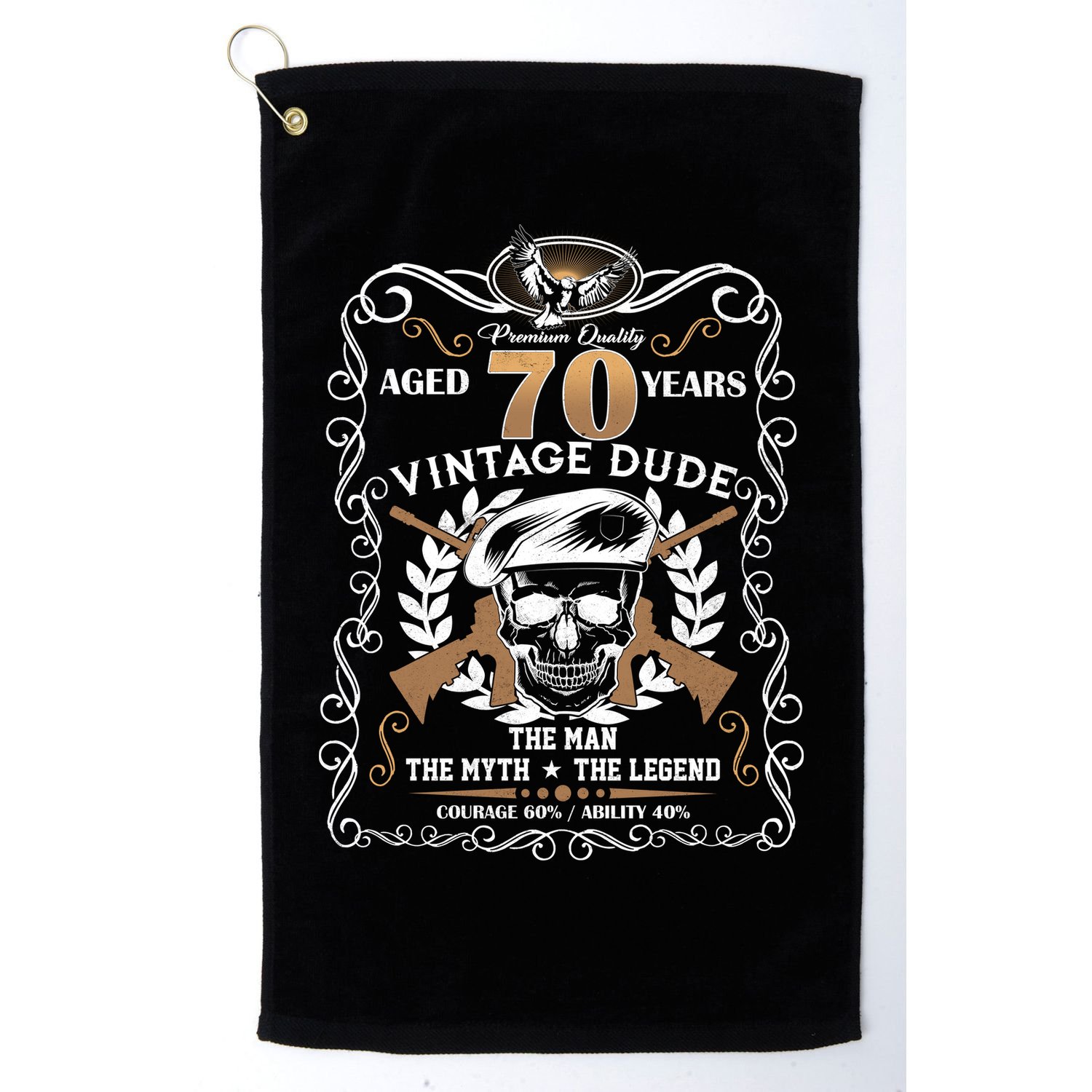 Vintage Dude Aged 70 Years Man Myth Legend 70th Birthday  Golf Towel