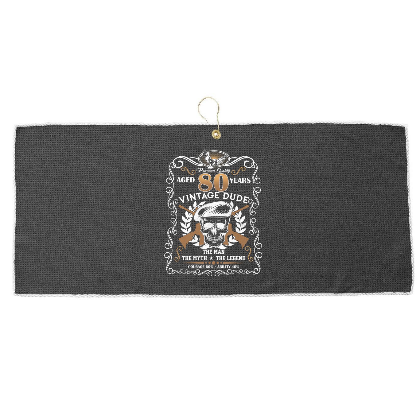 Vintage Dude Aged 80 Years Man Myth Legend 80th Birthday  Large Microfiber Waffle Golf Towel