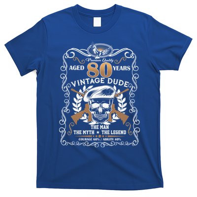 Vintage Dude Aged 80 Years Man Myth Legend 80th Birthday  T-Shirt