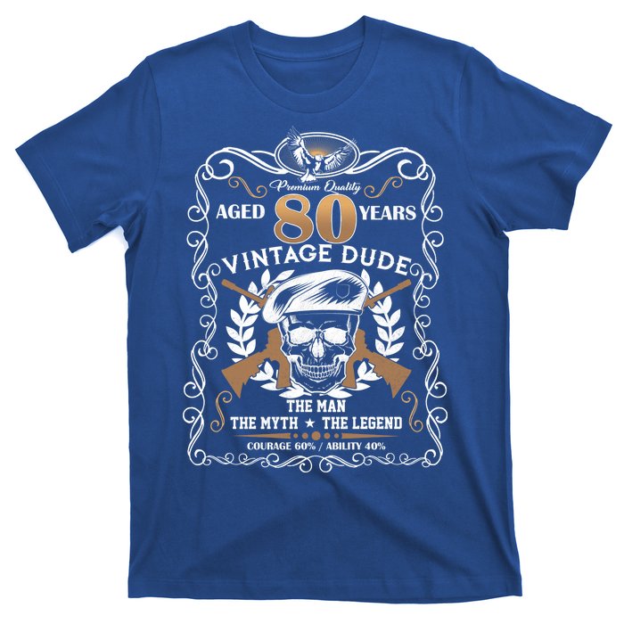 Vintage Dude Aged 80 Years Man Myth Legend 80th Birthday  T-Shirt