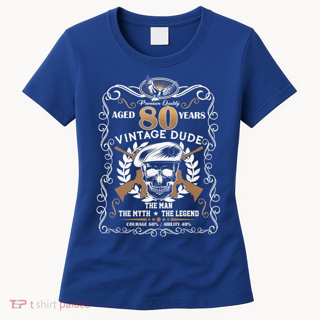 Vintage Dude Aged 80 Years Man Myth Legend 80th Birthday  Womens T-Shirt