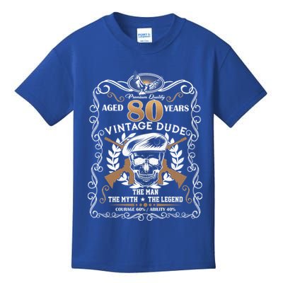 Vintage Dude Aged 80 Years Man Myth Legend 80th Birthday  Kids T-Shirt