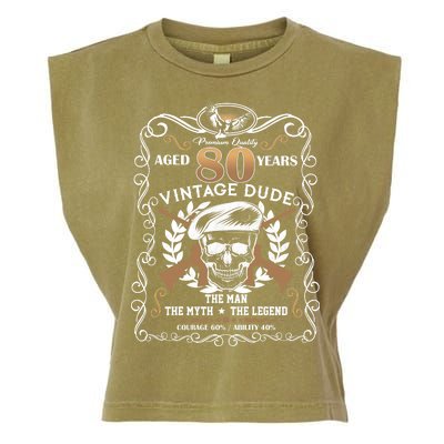 Vintage Dude Aged 80 Years Man Myth Legend 80th Birthday  Garment-Dyed Women's Muscle Tee