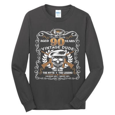 Vintage Dude Aged 90 Years Man Myth Legend 90th Birthday  Tall Long Sleeve T-Shirt