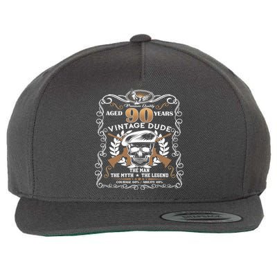 Vintage Dude Aged 90 Years Man Myth Legend 90th Birthday  Wool Snapback Cap