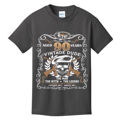Vintage Dude Aged 90 Years Man Myth Legend 90th Birthday  Kids T-Shirt
