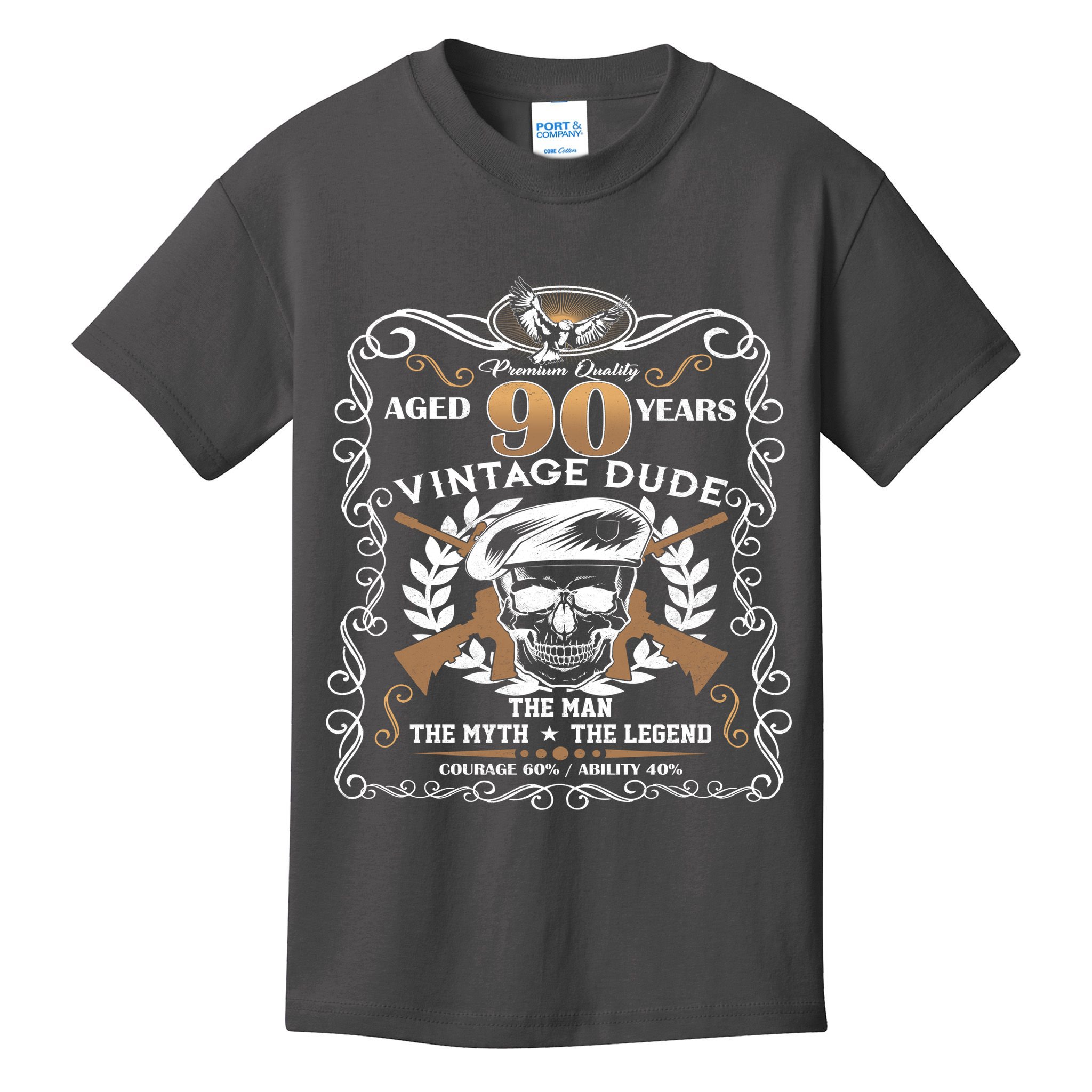 Vintage Dude Aged 90 Years Man Myth Legend 90th Birthday  Kids T-Shirt