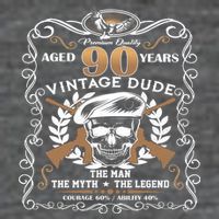 Vintage Dude Aged 90 Years Man Myth Legend 90th Birthday  Kids T-Shirt