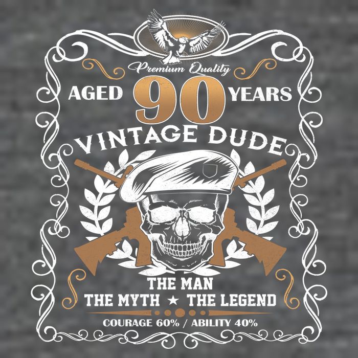 Vintage Dude Aged 90 Years Man Myth Legend 90th Birthday  Kids T-Shirt