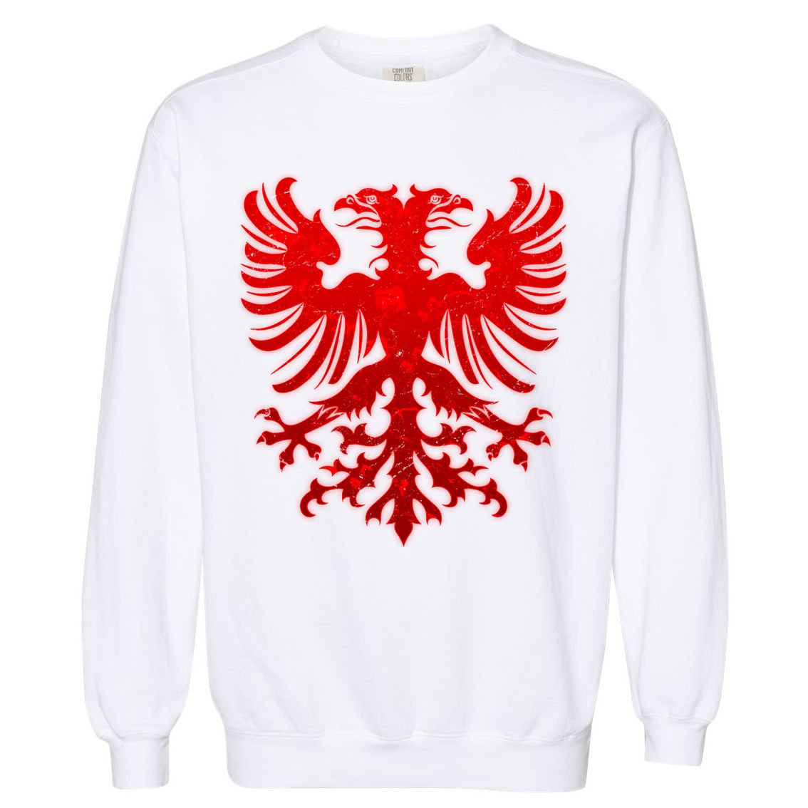 Vintage Eagle Albanian Flag Garment-Dyed Sweatshirt