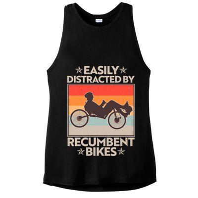 Vintage Easily Distracted By Recumbent Bikes Ladies PosiCharge Tri-Blend Wicking Tank