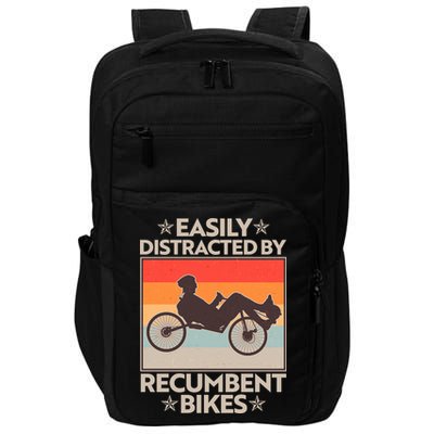 Vintage Easily Distracted By Recumbent Bikes Impact Tech Backpack