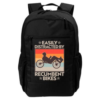 Vintage Easily Distracted By Recumbent Bikes Backpack