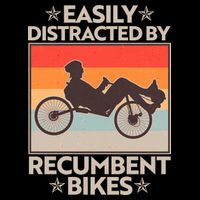 Vintage Easily Distracted By Recumbent Bikes Backpack