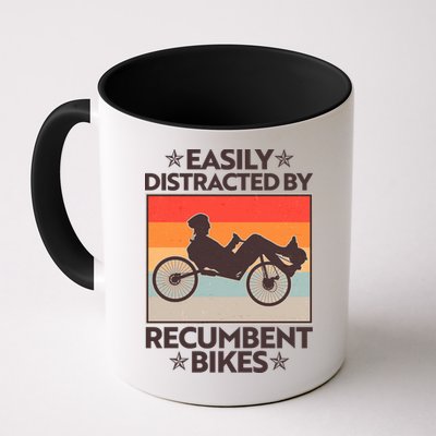 Vintage Easily Distracted By Recumbent Bikes Mug