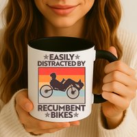 Vintage Easily Distracted By Recumbent Bikes Mug