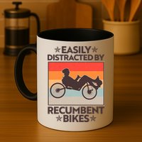 Vintage Easily Distracted By Recumbent Bikes Mug