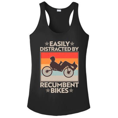 Vintage Easily Distracted By Recumbent Bikes Ladies PosiCharge Competitor Racerback Tank